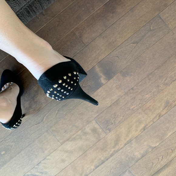 Black sued high heels shoes - Picture 5 of 6